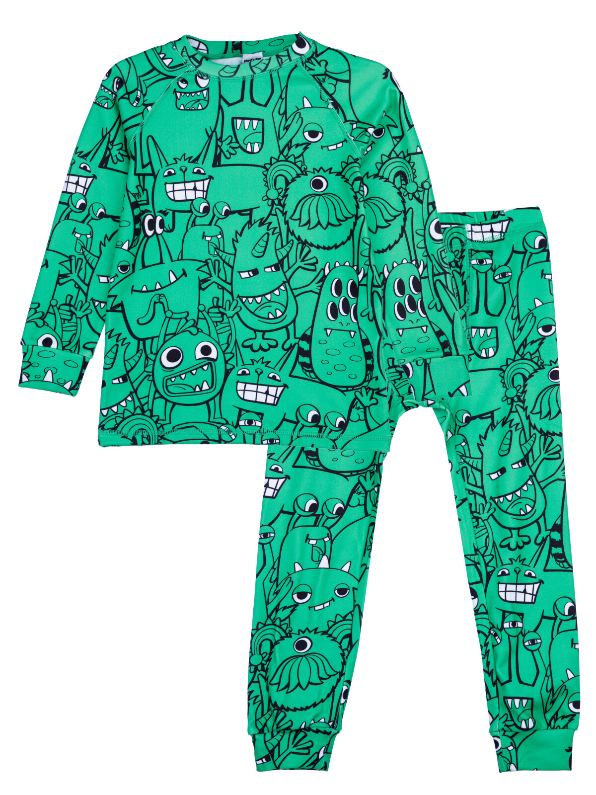 Термокомплект для мальчиков PlayToday: брюки, толстовка, зеленый,черный, 98