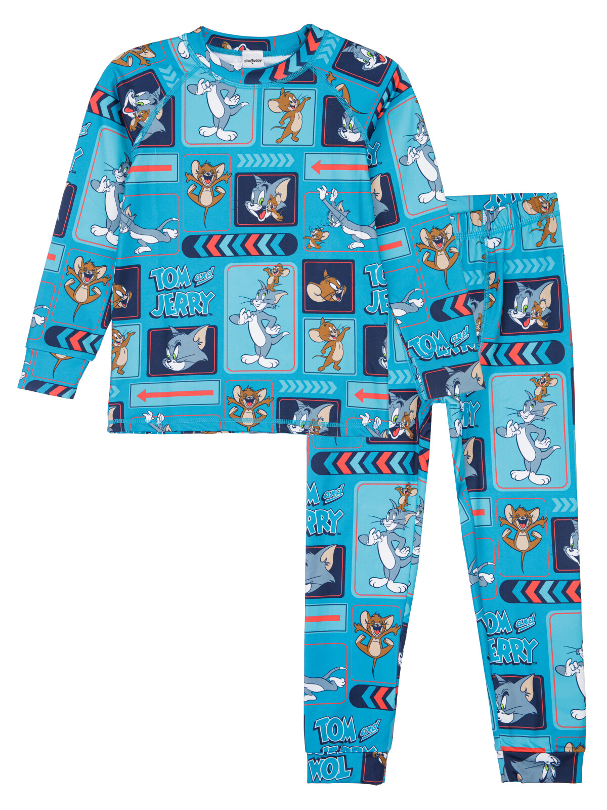 Термокомплект для мальчиков PlayToday: брюки, толстовка, голубой, 122