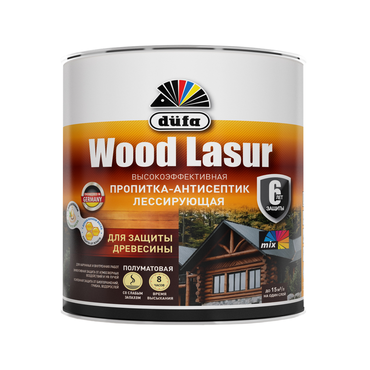 фото Пропитка для дерева dufa wood lasur сосна, 900 мл