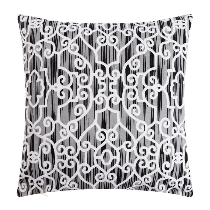 

Наволочка декоративная 40х40 см, Pattern black, 100% хлопок, Серый, Indian cotton