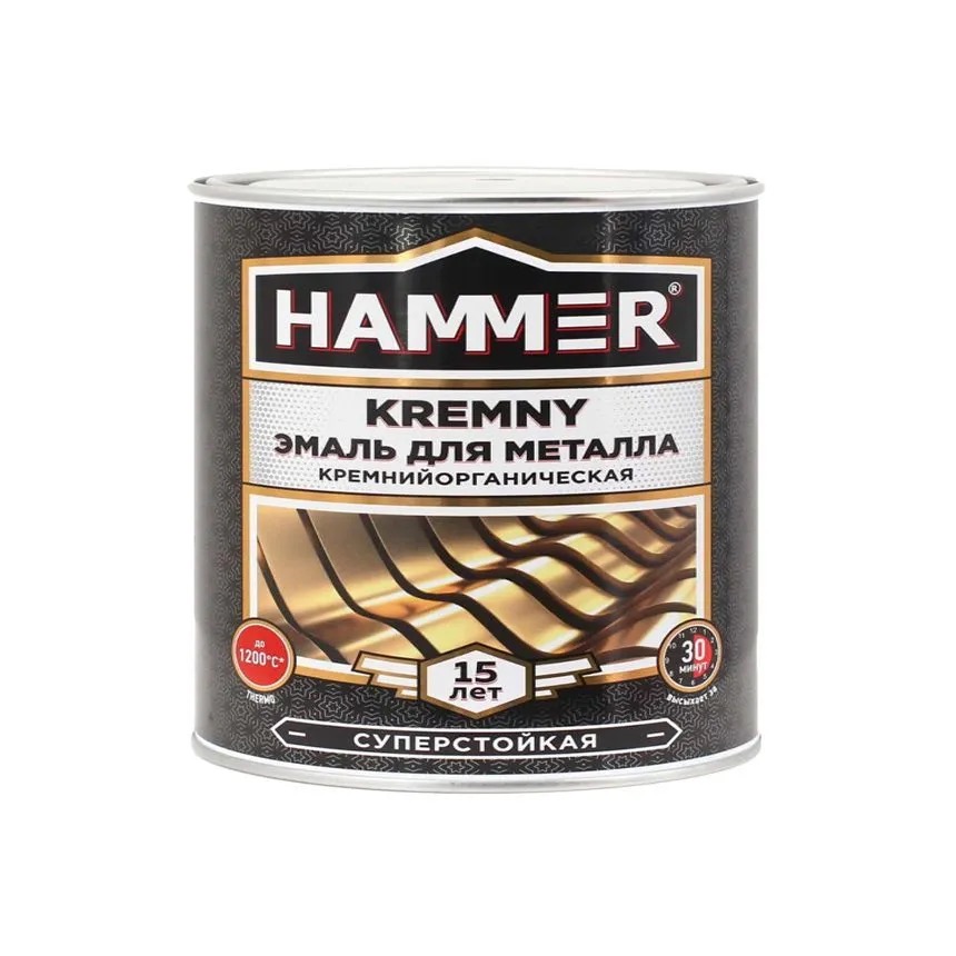 

Эмаль по металлу КО Hammer Kremny RAL 9004 черный 700С 0,4 кг /12