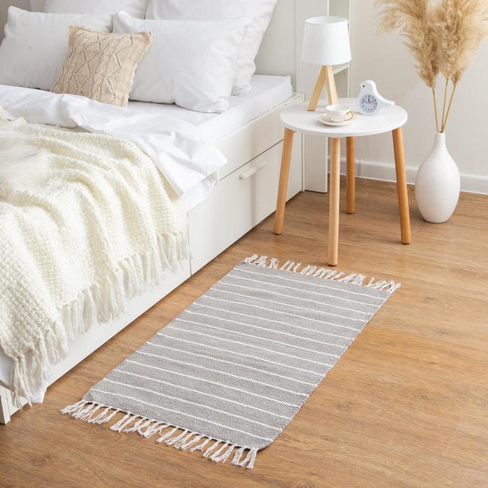 

Ковер Strip Grey 60х100 ± 3 см, 1400 гр/м2, 100% хлопок, Indian cotton