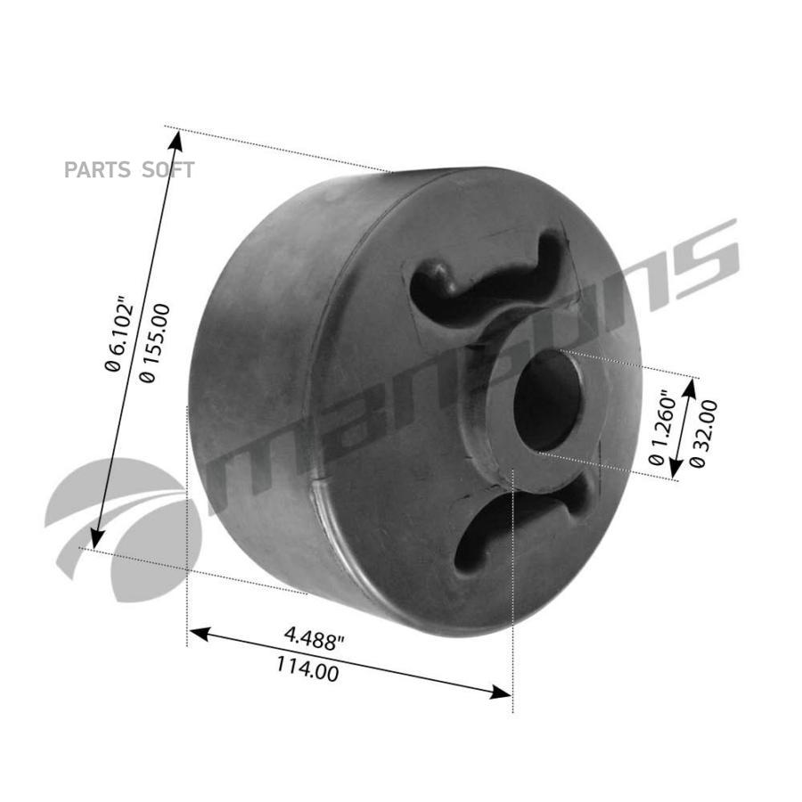 

600.508MNS_сайлентблок рессоры d32xd155x114,3mm\ SAF