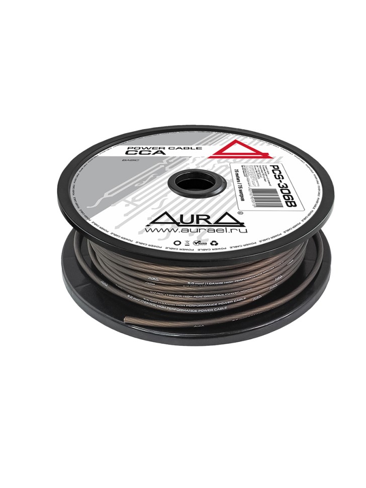 

Кабель автомобильный AuRa силовой PCS-306B 10AWG (6 мм2) 1м