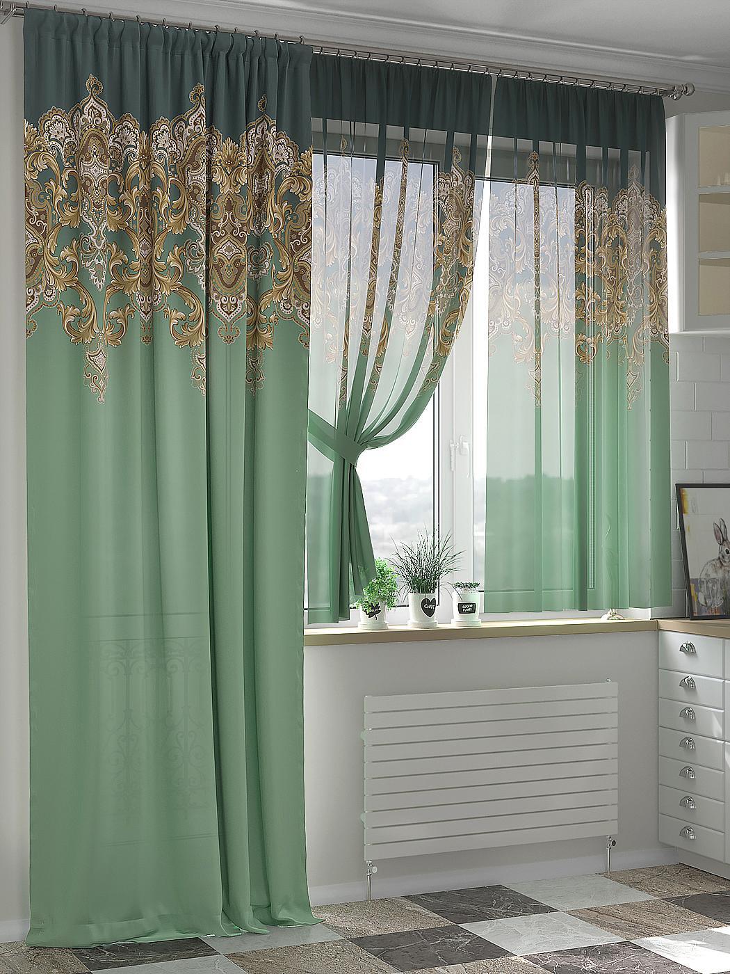 

Комплекты штор AT HOME Мендриан высота 260 см, ширина 150 см, Зеленый, 524136