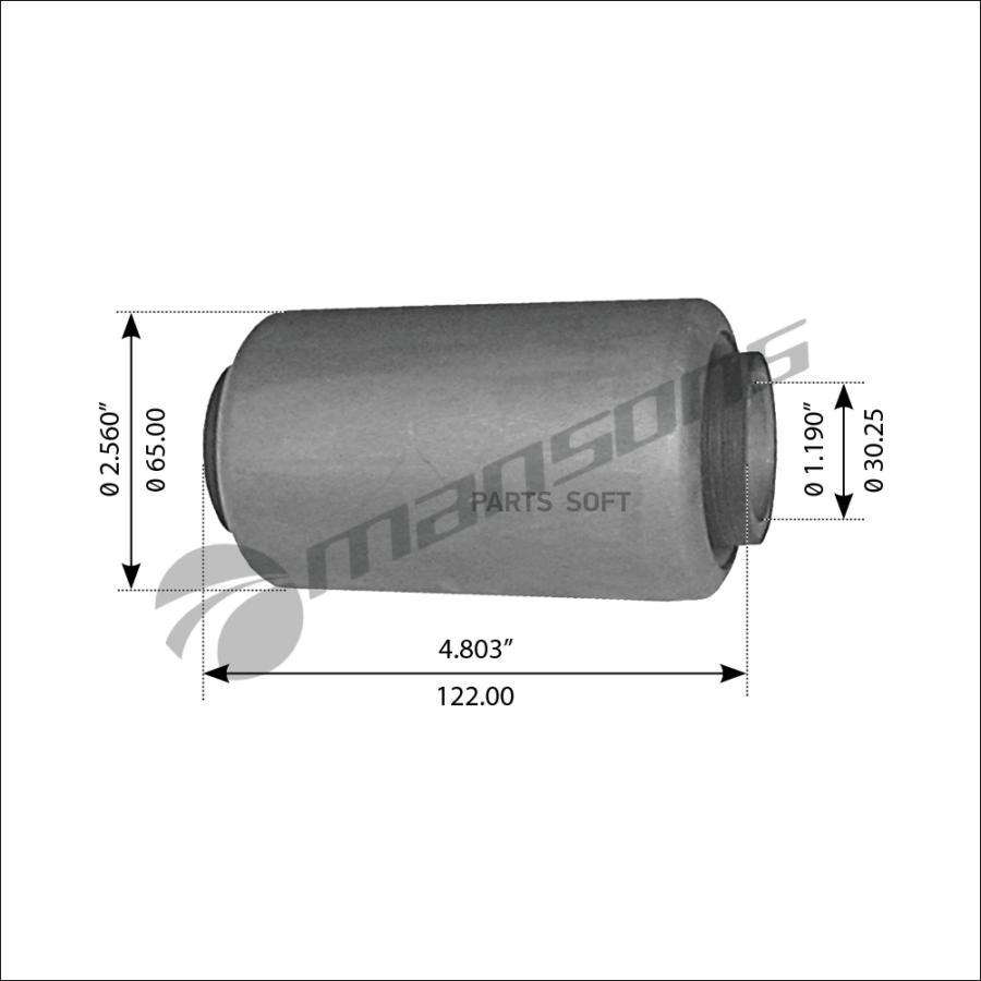 

100.504MNS_сайлентблок полурессоры (мр) 30.25x65x122\ Scania 92/93-142/143