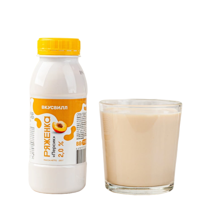 

Ряженка ВкусВилл Персик 2% 230 г