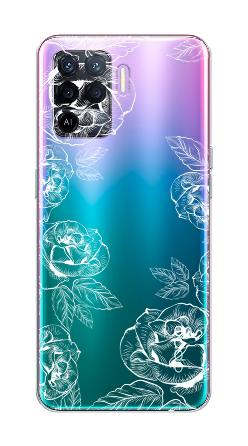 

Чехол на Oppo Reno 5 Lite "Розы графика", Черный;серый, 255150-2
