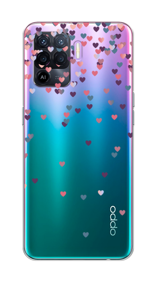 

Чехол на Oppo Reno 5 Lite "Посыпка сердечки", Розовый;фиолетовый, 255150-3