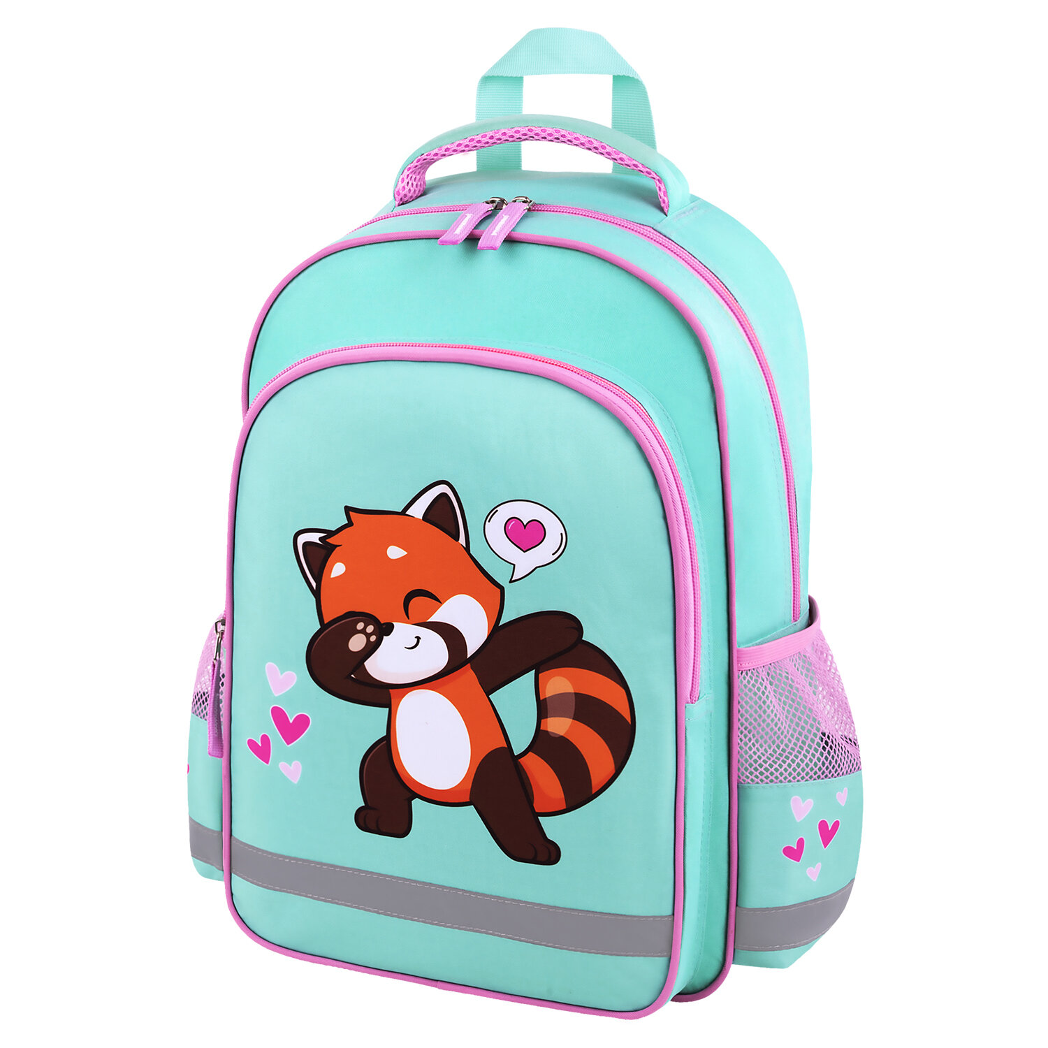 Рюкзак школьный Пифагор School Red panda 272083 для девочки в школу для подростков