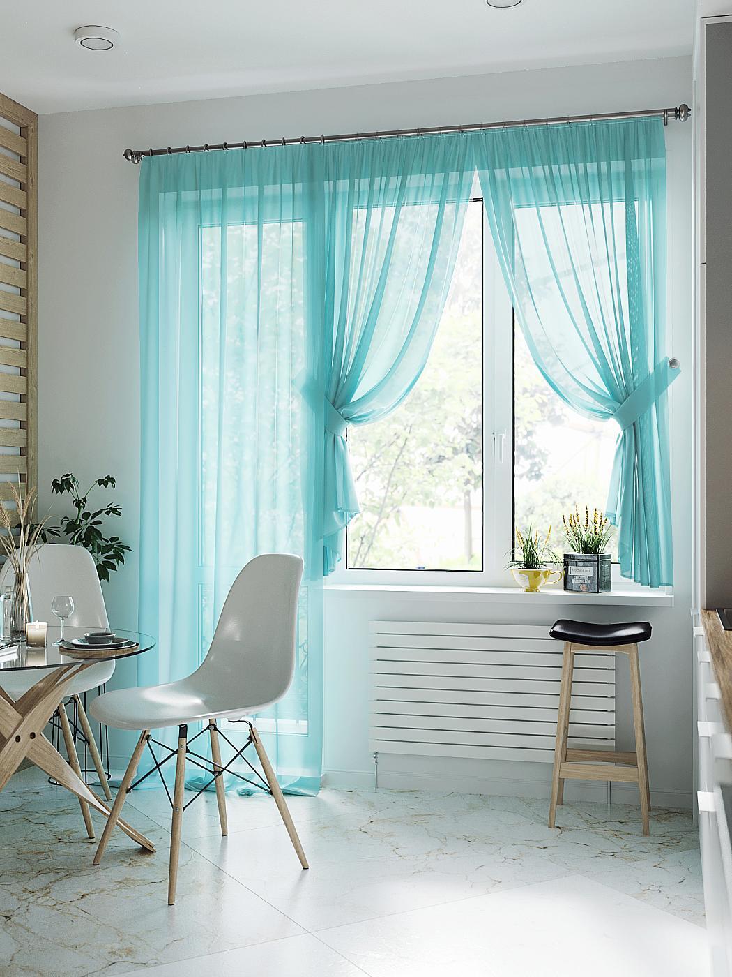 

Тюль AT HOME Лурано (тиффани) высота 280 см, ширина 150 см, Бирюзовый, 206727-280