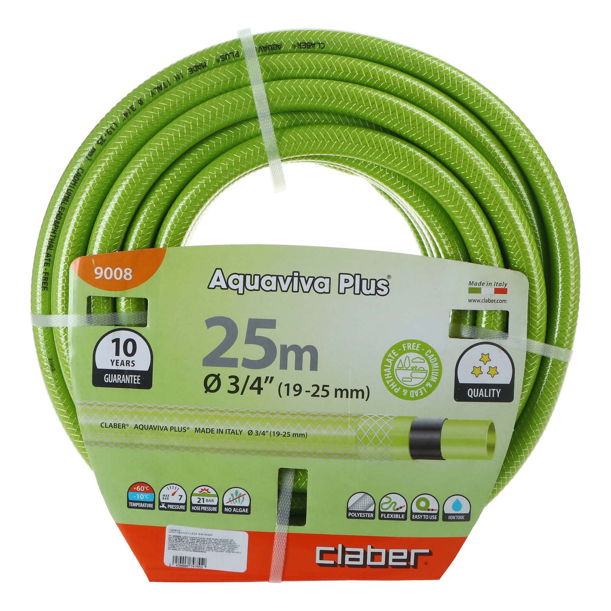 Шланг для полива Claber Aquaviva plus 3-4 3/4 25 м