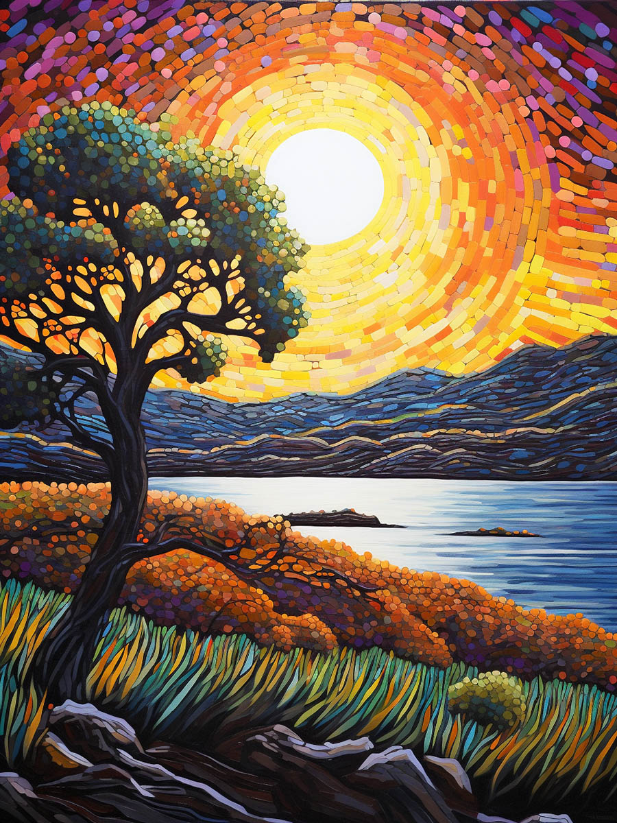 

Алмазная мозаика без подрамника Закат, 25x20 см, 40 цветов, 67861, РА-499