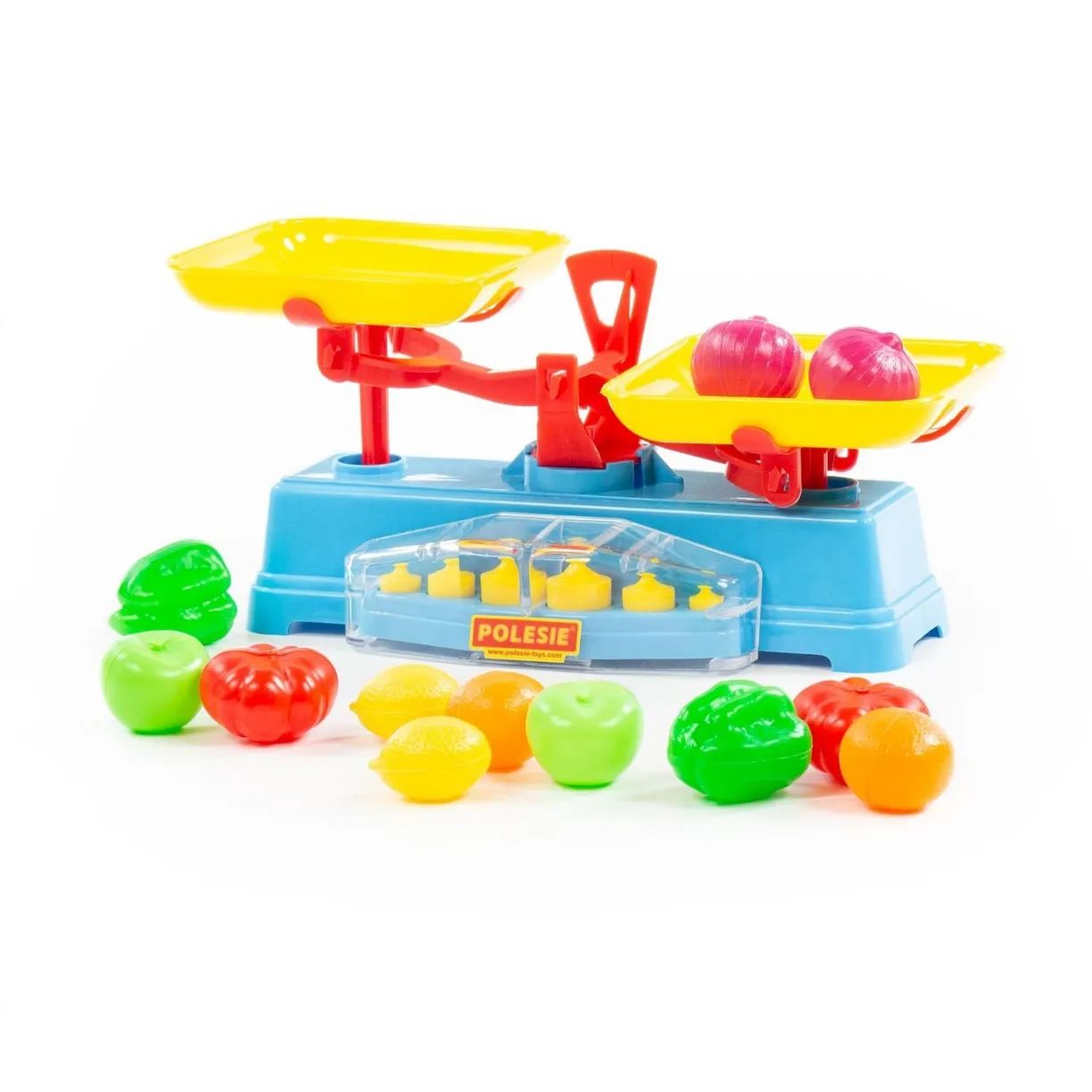 

Игровой набор Полесье Весы, набор продуктов (12 элементов) 53787, Синий