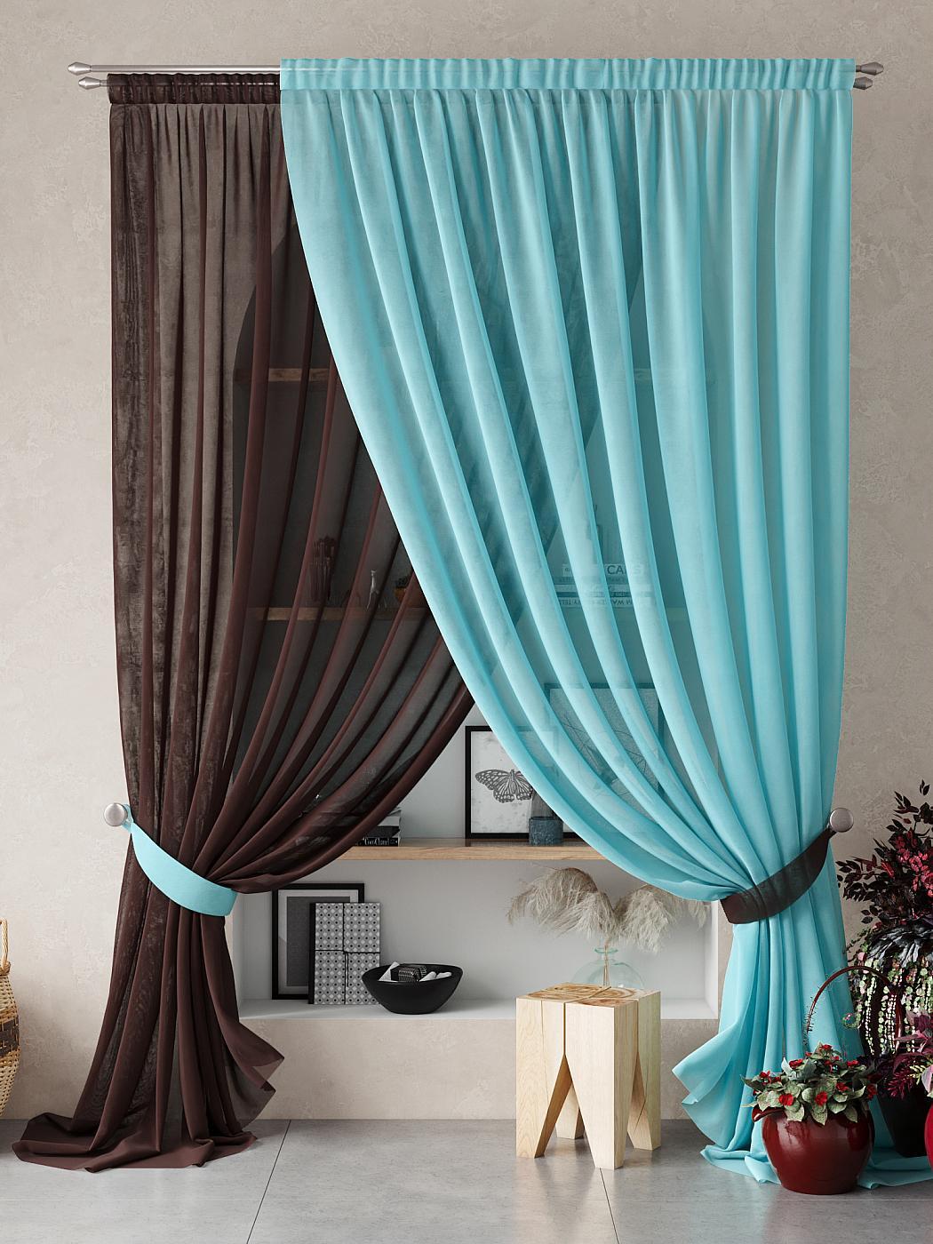 

Комплекты штор AT HOME Нариа высота 270 см, ширина 300 см, Коричневый, 207257-270