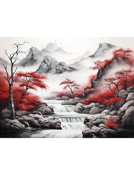

Алмазная мозаика на подрамнике Горная река, 90x70 см, 50 цветов, 67844, ПРА-497