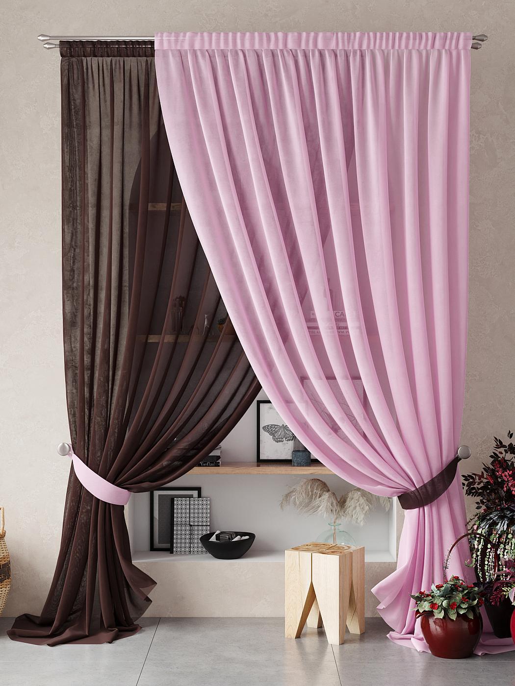 

Комплекты штор AT HOME Нариа высота 270 см, ширина 300 см, Коричневый, 207264-270
