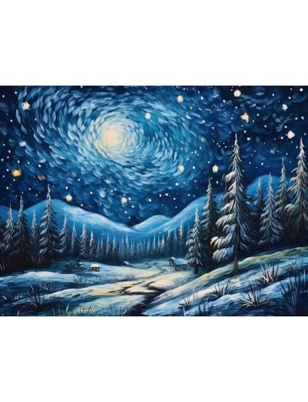 

Алмазная мозаика без подрамника Лунная ночь, 130x100 см, 50 цветов, 67806, РА-494