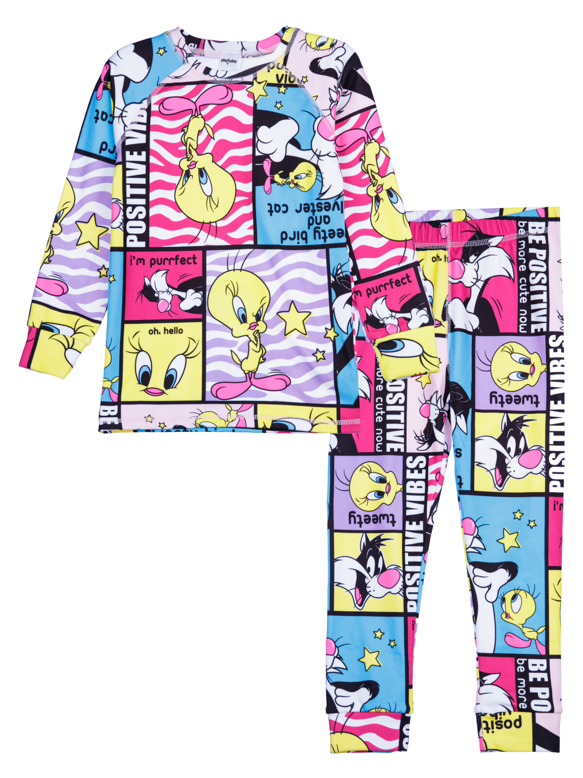 Термокомплект для девочек PlayToday: брюки, толстовка, цветной, 98