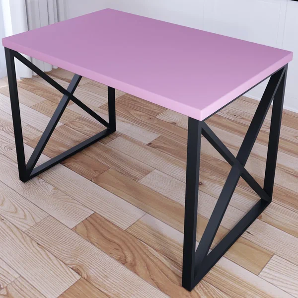 

Стол кухонный Solarius Loft с крестообразными ножками 70x60х75, розовый с черными ножками, Loft с крестообразными ножками 70х60х75