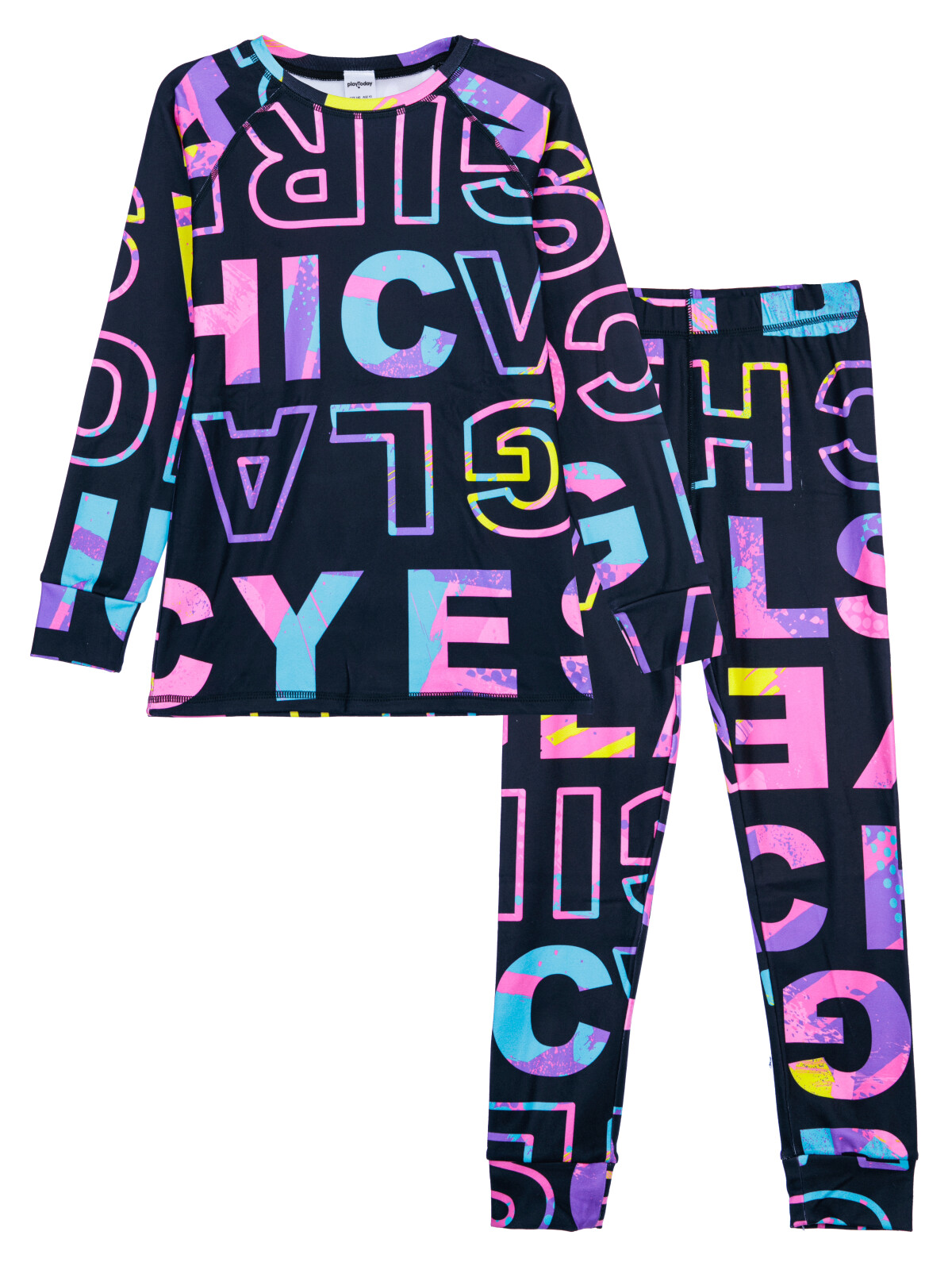 Термокомплект для девочек PlayToday: брюки, толстовка, цветной, 152