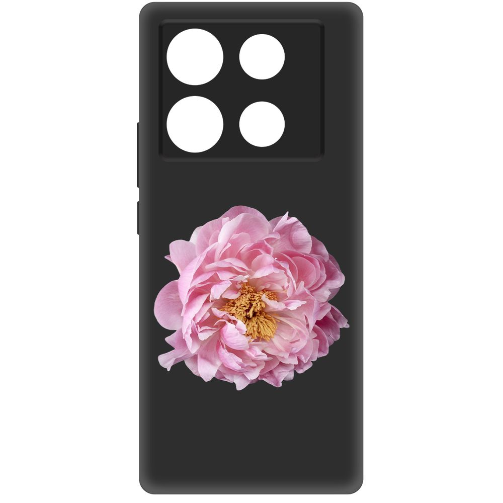 

Чехол-накладка Krutoff Soft Case Розовый пион для INFINIX Note 40 черный