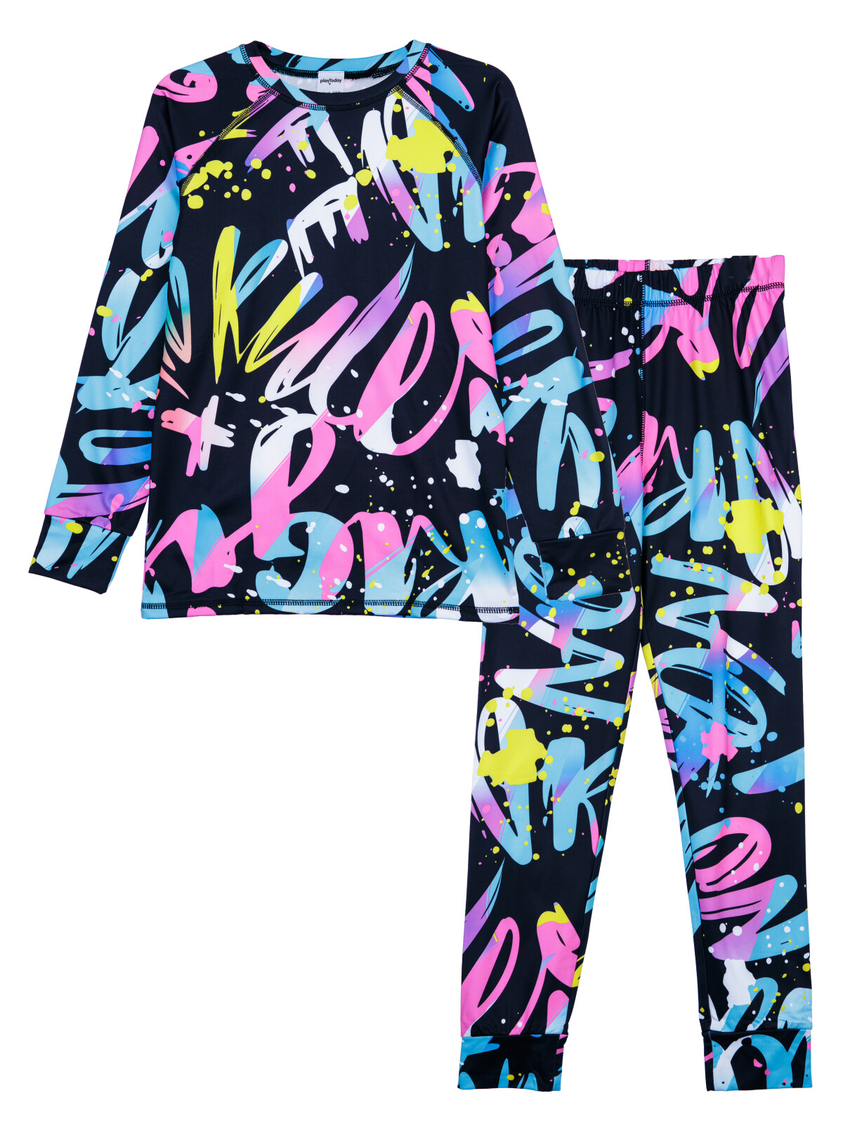 Термокомплект для девочек PlayToday: брюки, толстовка, цветной, 146
