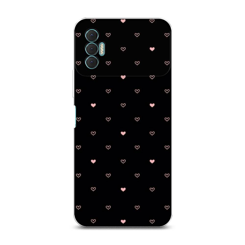 

Чехол Awog на Tecno Spark 8P "Черный фон и сердечки", Разноцветный, 301450-3