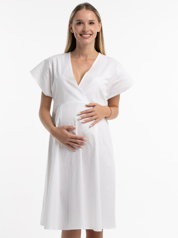 Ночная сорочка для беременных женская ModaRu М-78Н белая 56 RU
