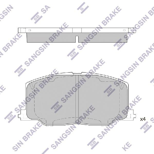 

Тормозные колодки Sangsin brake передние для Toyota Camry 86-91, Carina II -2.0d 92 SP1436