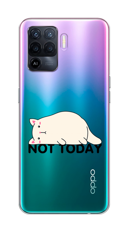 

Чехол на Oppo Reno 5 Lite "Cat not today", Белый;розовый;черный, 255150-1