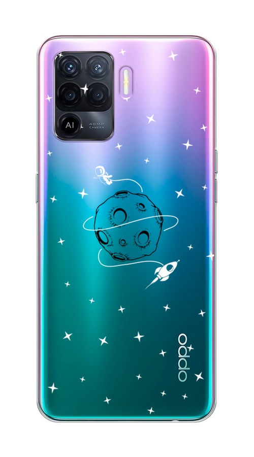 

Чехол на Oppo Reno 5 Lite "Полет вокруг луны", Белый;серый;черный, 255150-2