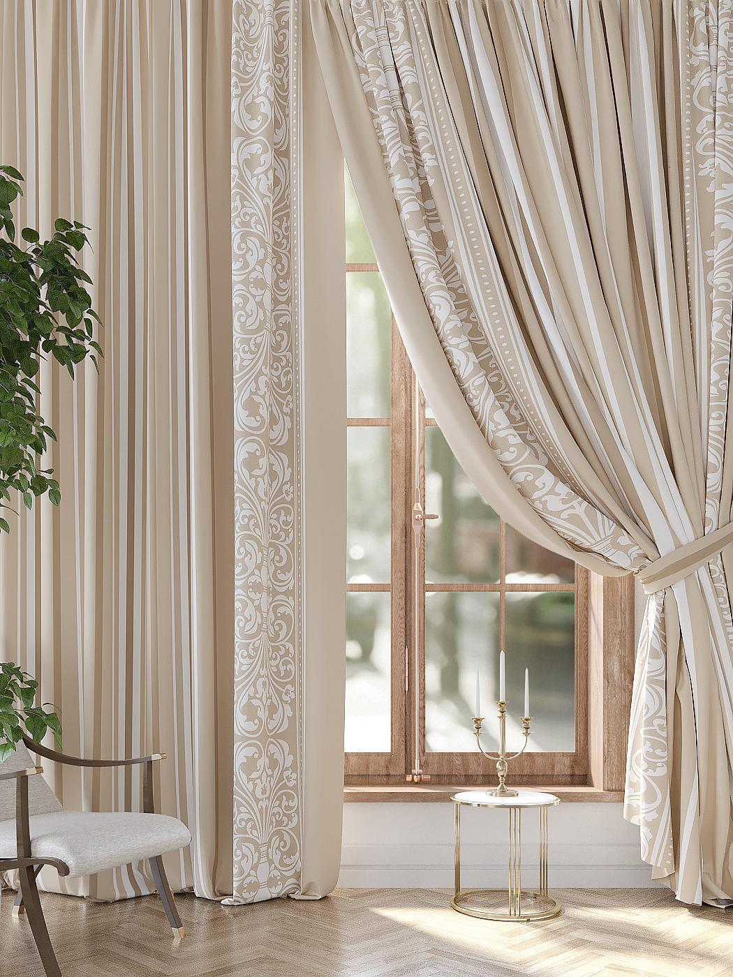 

Комплекты штор AT HOME / шторы в комнату 300х320 см / Фронко (бежевый), 964012