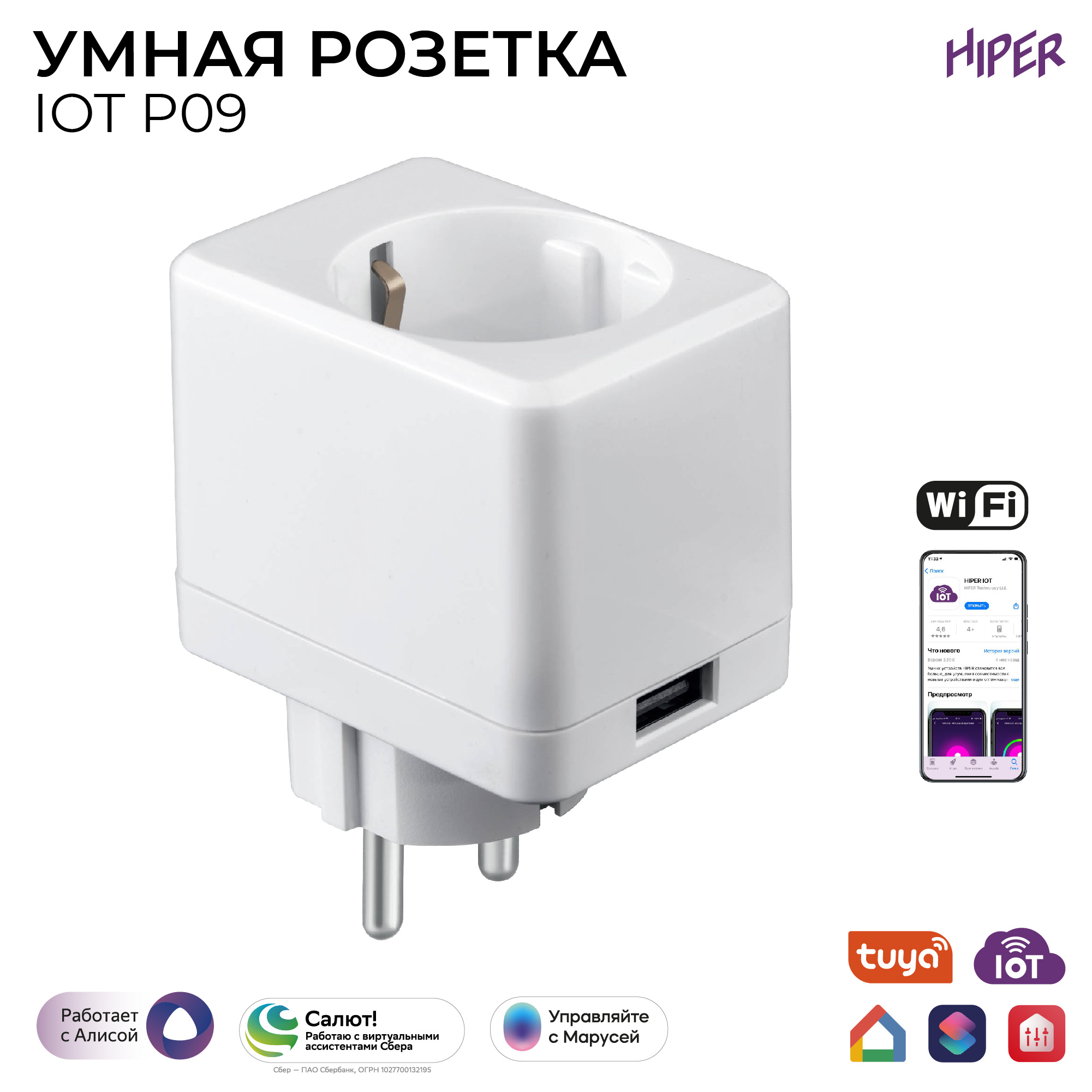 Умная розетка HIPER IoT P09