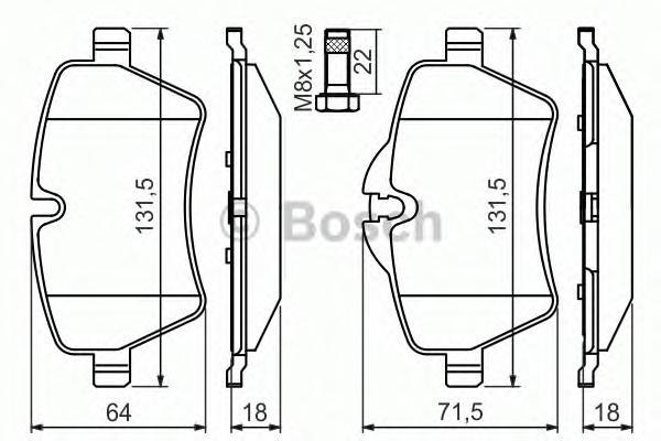 

Комплект тормозных колодок BOSCH 0986494489