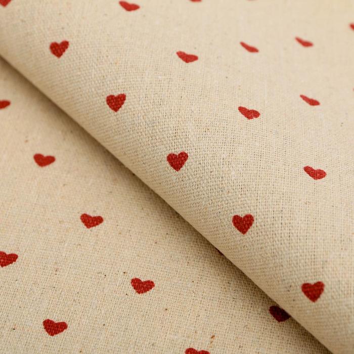 

Ткань для пэчворка холща «Сердцеедка», 50 х 50 см., Бежевый