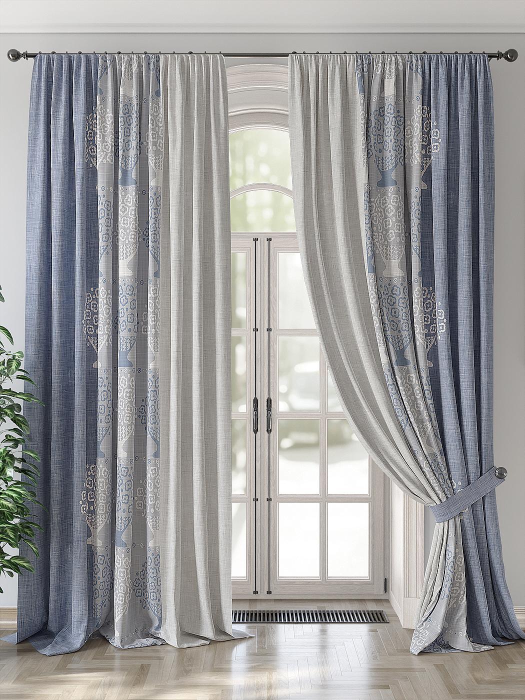 

Комплекты штор AT HOME / шторы в комнату 220х260 см / Ринетрес (синий), 953060