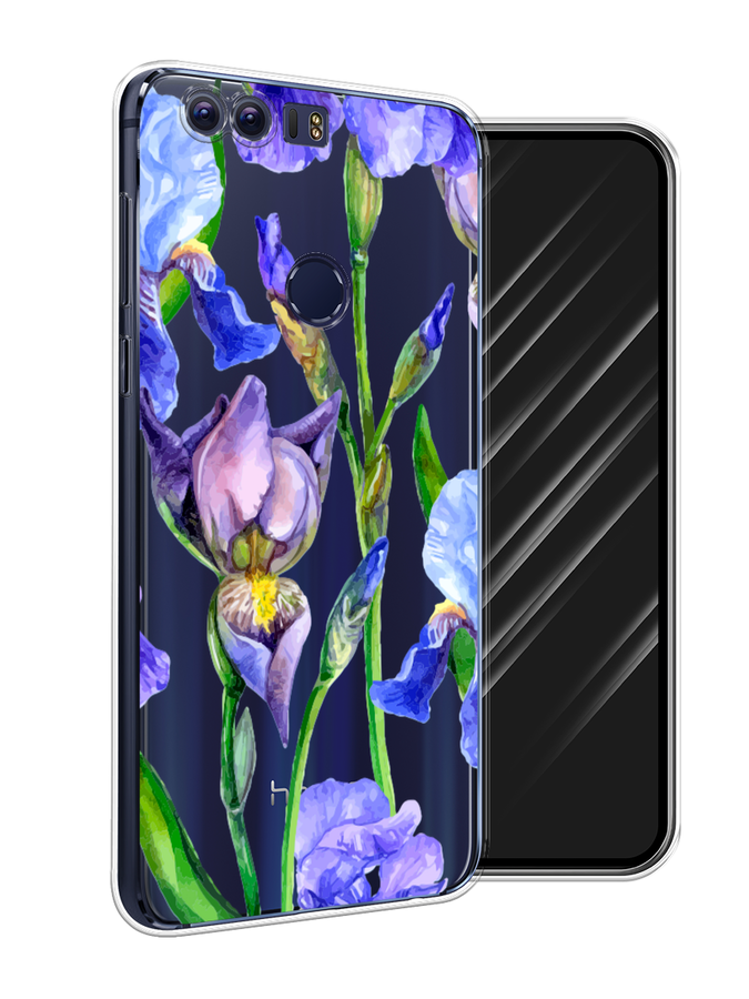 

Чехол Awog на Honor 8 "Синие ирисы", Разноцветный, 60950-8