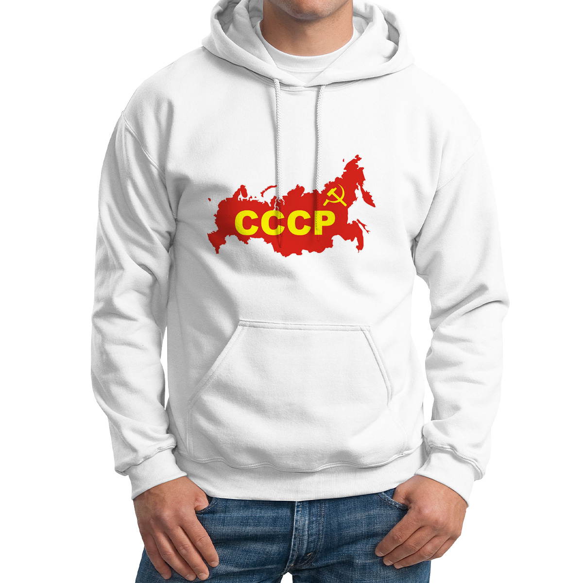 

Худи унисекс CoolPodarok СССР белое 46 RU, 6M013624