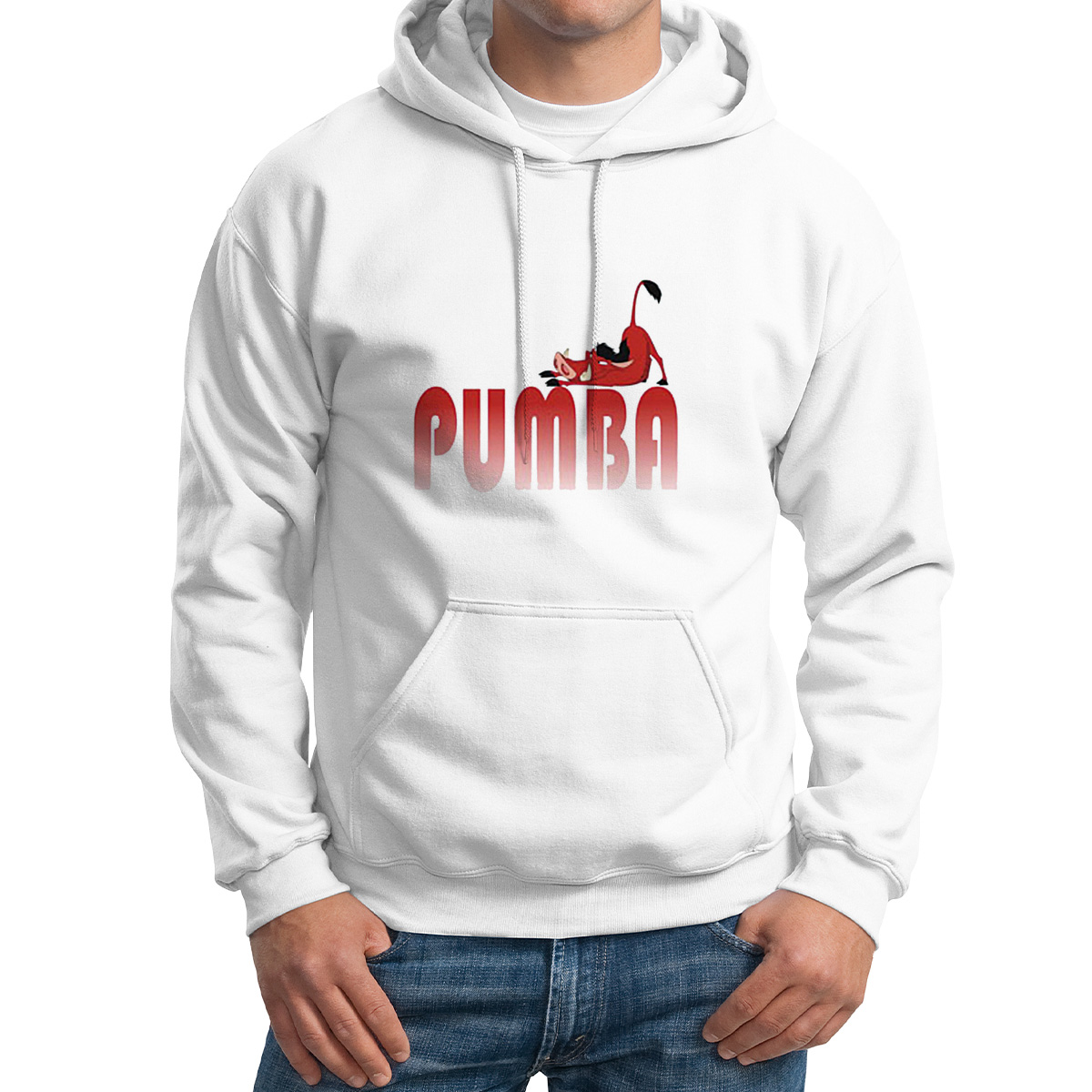 

Худи унисекс CoolPodarok пумба белое 46 RU, CX46M01351