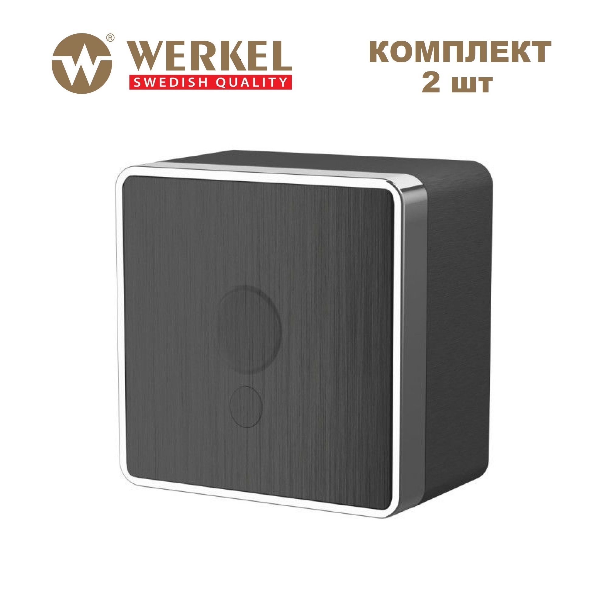 

Комплект из 2 штук накладных выводов кабеля Werkel Gallant W5050204 графит рифленый, Серый, Накладной вывод кабеля