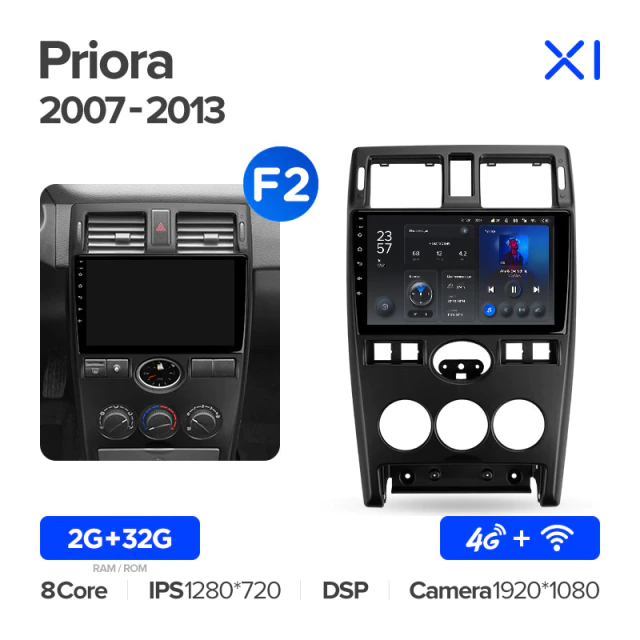 Штатная магнитола Teyes X1 Wi-Fi 4G Lada Priora I 1 2007 - 2013 Вариант B 2872000₽