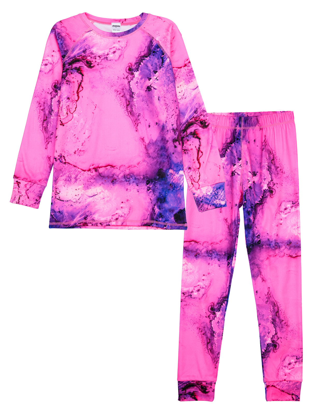 Термокомплект для девочек PlayToday: брюки, толстовка, цветной, 128