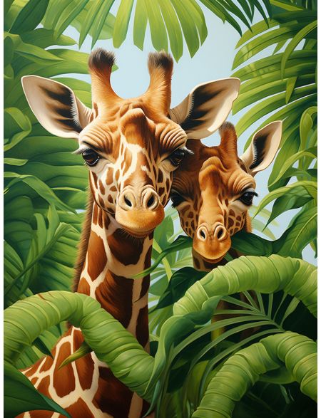 

Алмазная мозаика без подрамника Два жирафа, 50x40 см, 49 цветов, 67635, РА-485