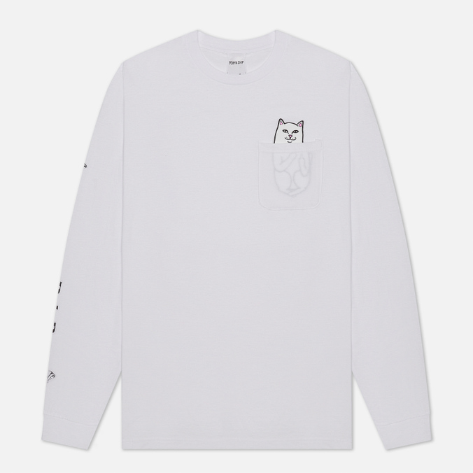 

Мужской лонгслив Ripndip Lord Nermal Pocket белый, Размер L, Lord Nermal Pocket-1