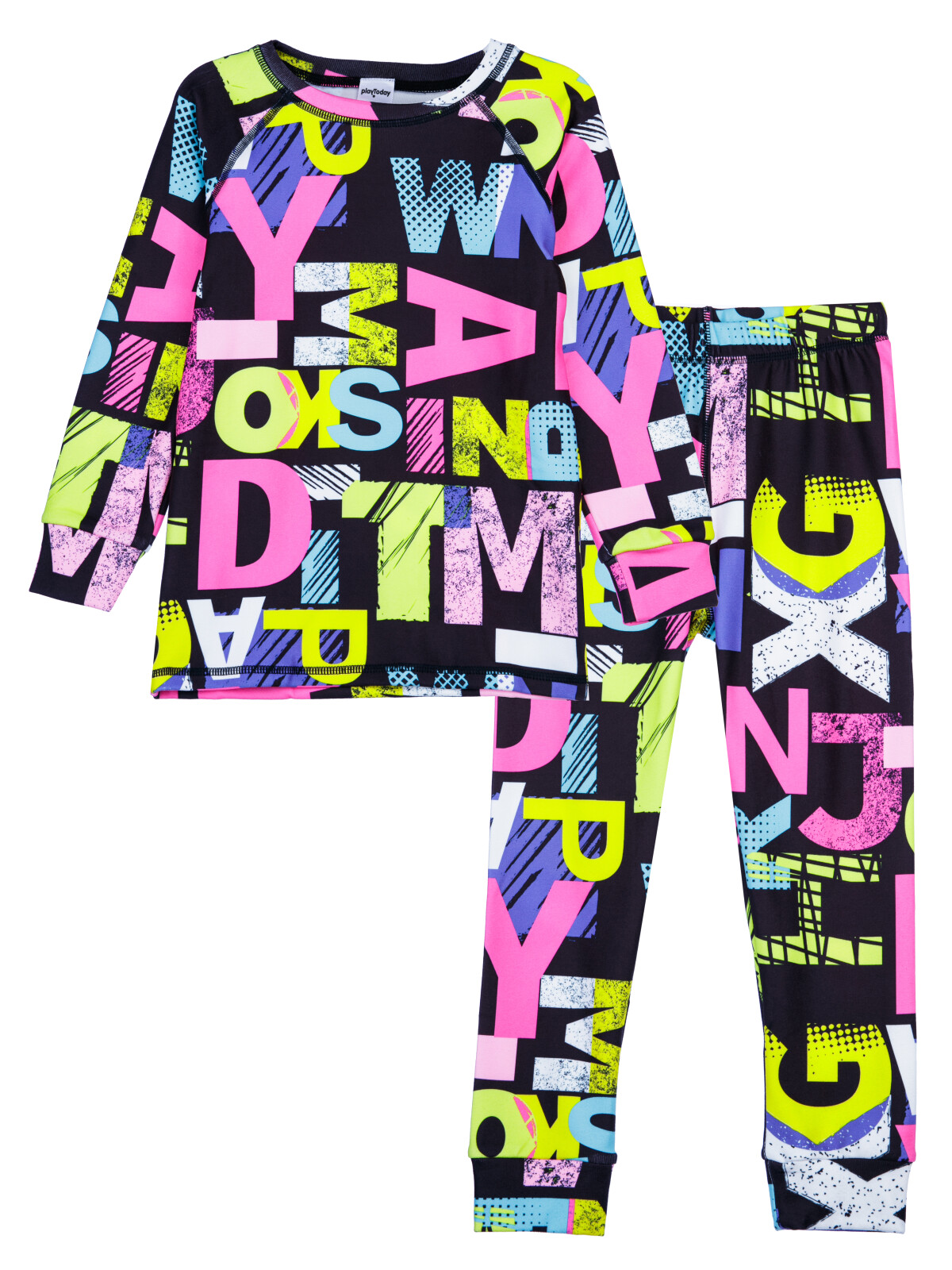 Термокомплект для девочек PlayToday: брюки, толстовка, цветной, 110