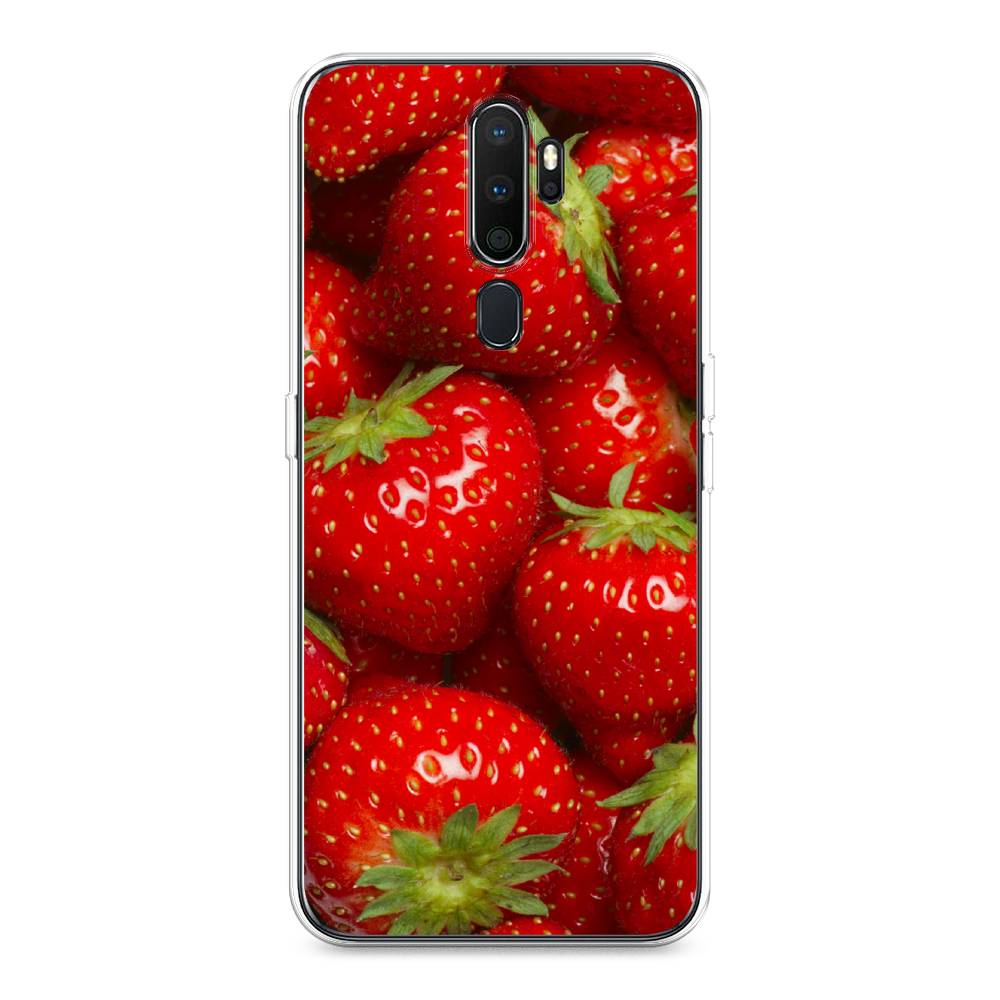 фото Силиконовый чехол "клубника" на oppo a9 (2020) awog