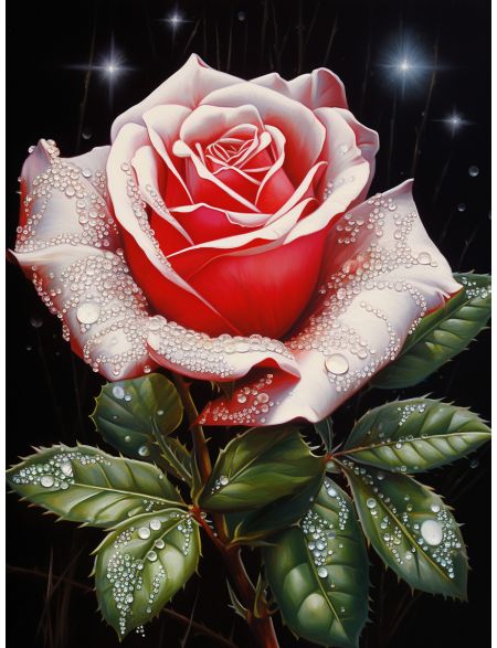 

Алмазная мозаика без подрамника Роза, 40x30 см, 49 цветов, 67614, РА-483