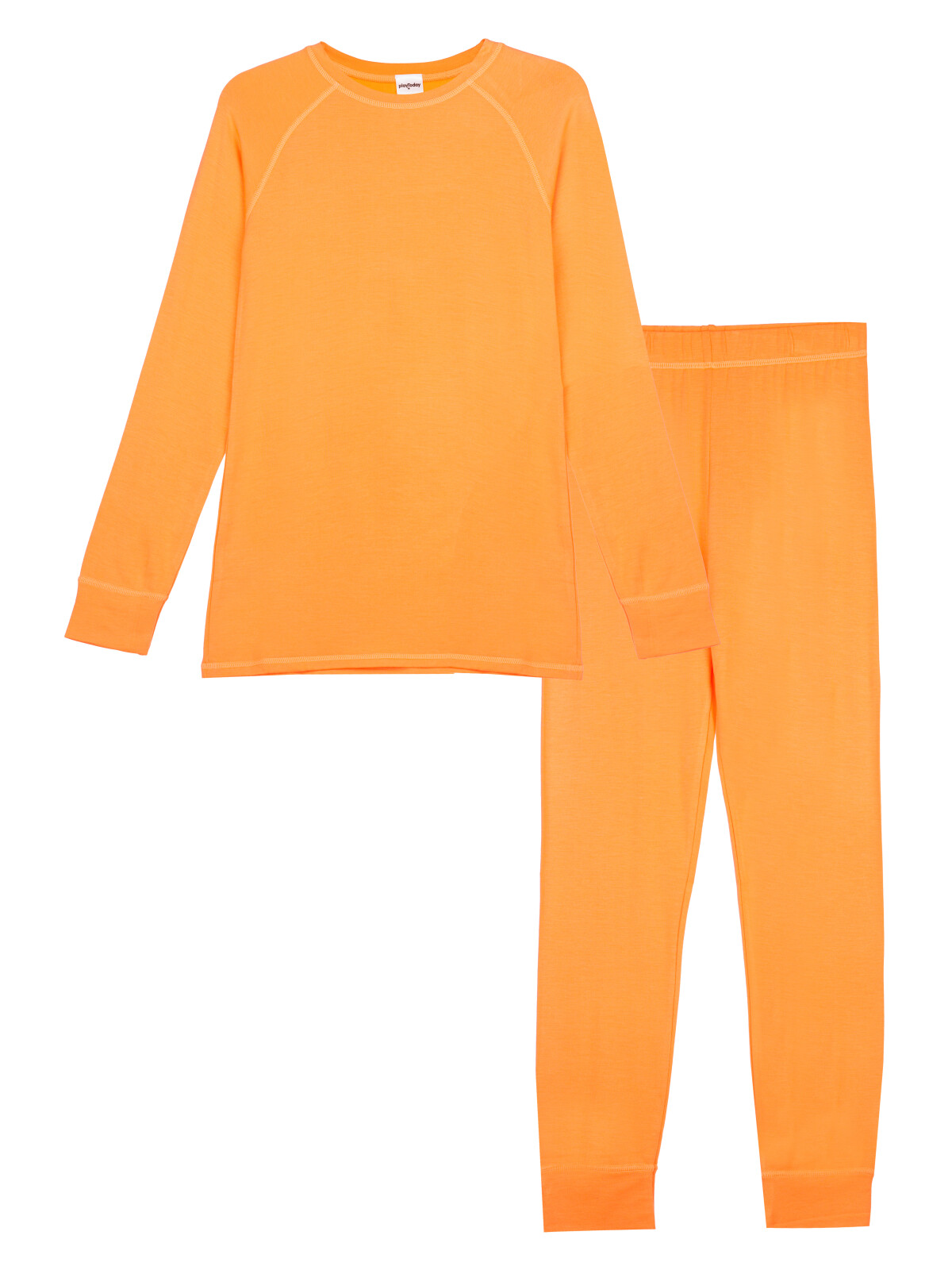 Термокомплект для девочек PlayToday: брюки, толстовка, оранжевый, 158
