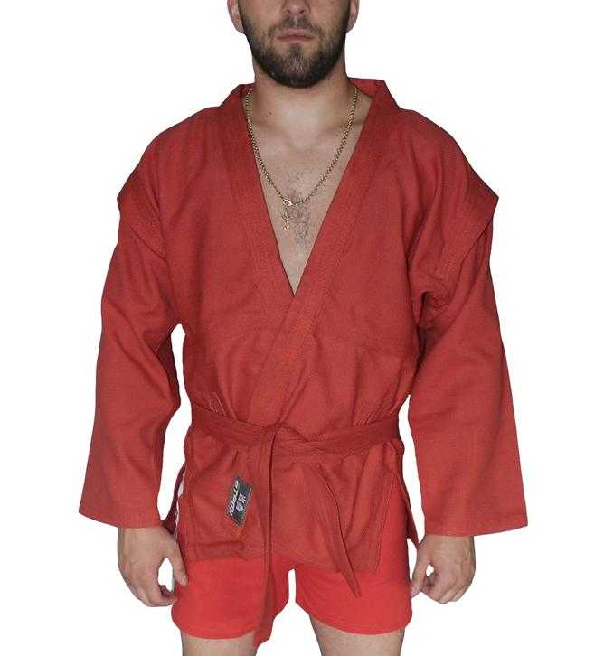 Куртка для самбо Atemi с поясом без подкладки, красная, плотность 550 г/м2, размер 56, AX5